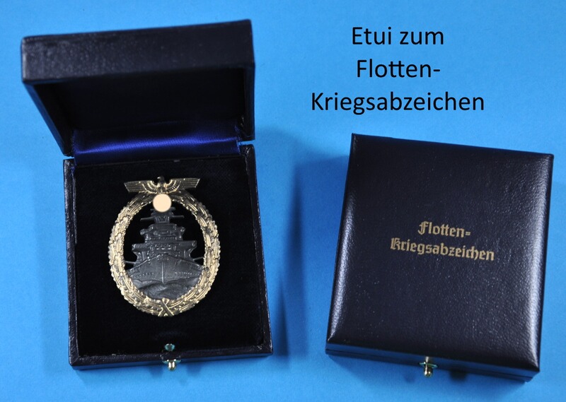 Etui zum Flotten-Kriegsabzeichen mit waagerechter Nadel Repro !!!