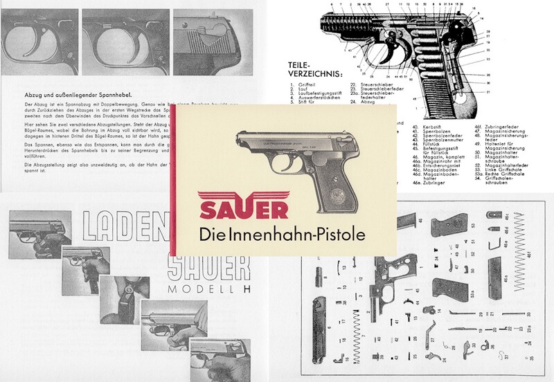 Nachdruck Bedienungsanleitung der Sauer-Innenhahn-Pistole Modell H