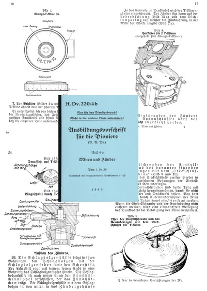 Nachdruck Wehrmacht Dienstvorschrift Pioniere: Minen und Zünder von 1943