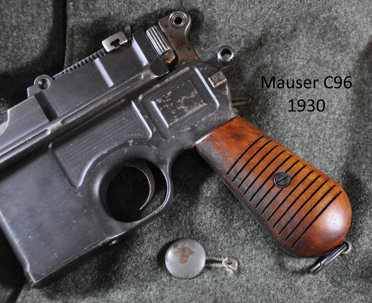 Nussbaum-Griffschalen für Pistole Mauser C96 1930