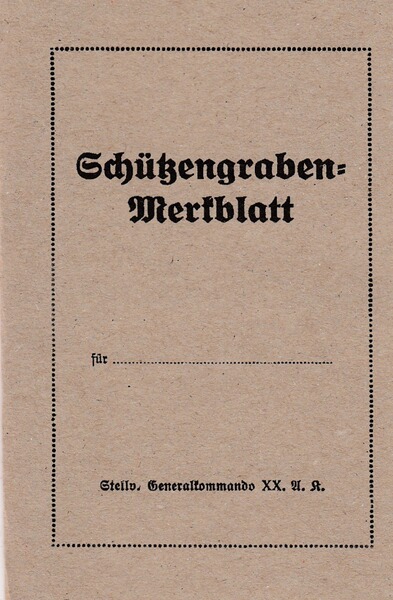 Nachdruck Schützengraben-Merkblatt für den Gaskampf