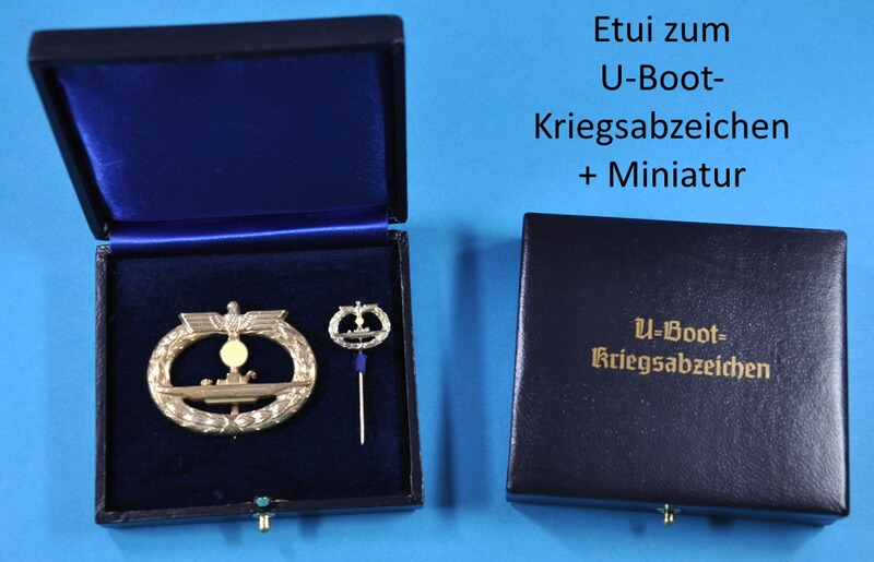 Etui zum U-Boot-Kriegsabzeichen + Miniatur mit senkrechter Nadel Repro !!!