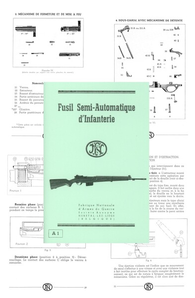 Nachdruck Belgische Bedienungsanleitung zum FN Selbstlade-Gewehr SAFN 49