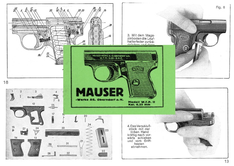 Nachdruck Bedienungsanleitung Pistole Mauser WTP II Cal. 6,35 mm