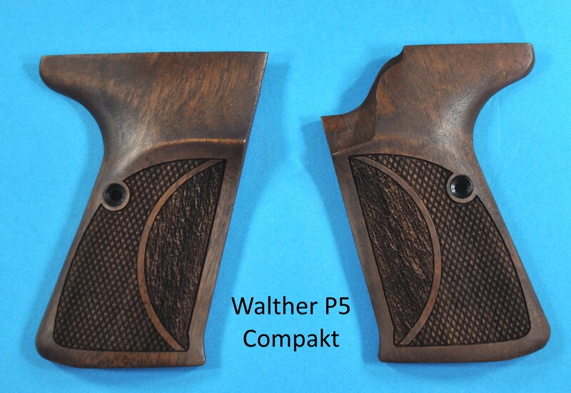 ergonomische Nussbaum-Griffschalen für Pistole Walther P5 Compakt