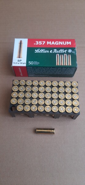 50 leere Patronenhülsen Kaliber .357 Magnum