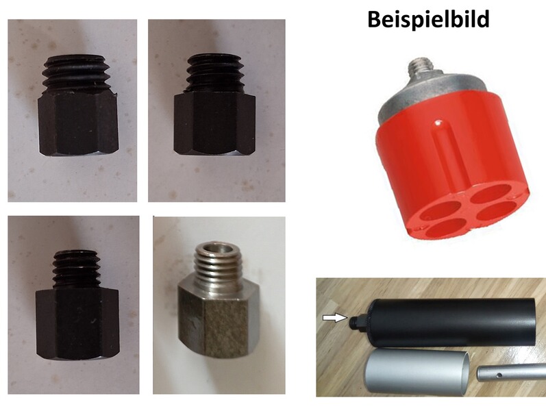 Gewinde-Adapter Satz für NORIS Multi-Shooter Pyro-Launcher und RÖHM Schalldämpfer