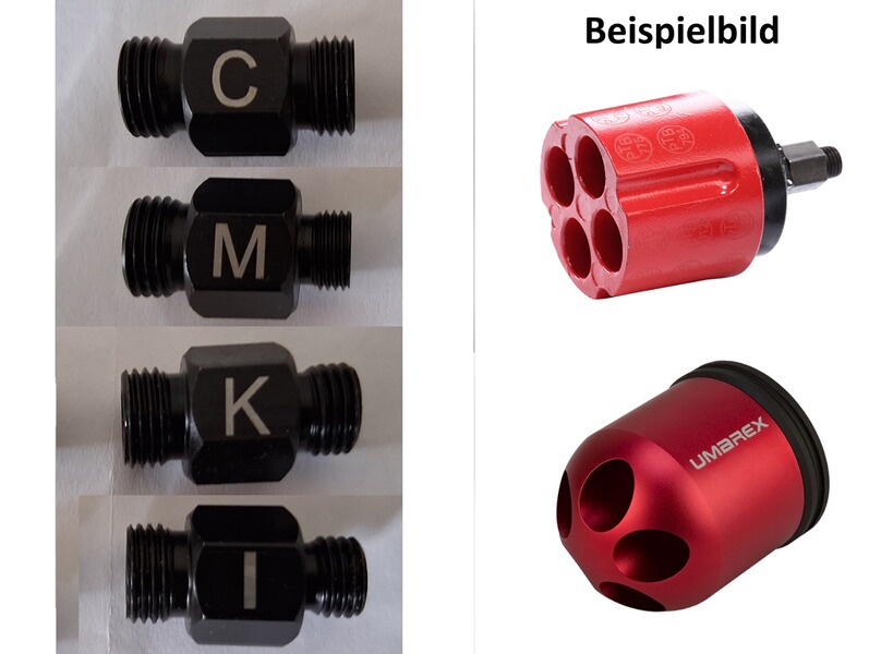 Gewinde-Adapter Satz für Perfecta und Umarex Multi-Shooter Pyro-Launcher Mehrfach-Abschussbecher