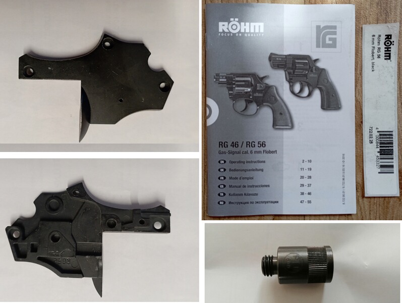 Original Zubehör für Röhm RG 56, Deckplatte Abschussbecher Gebrauchsanleitung Kofferaufkleber
