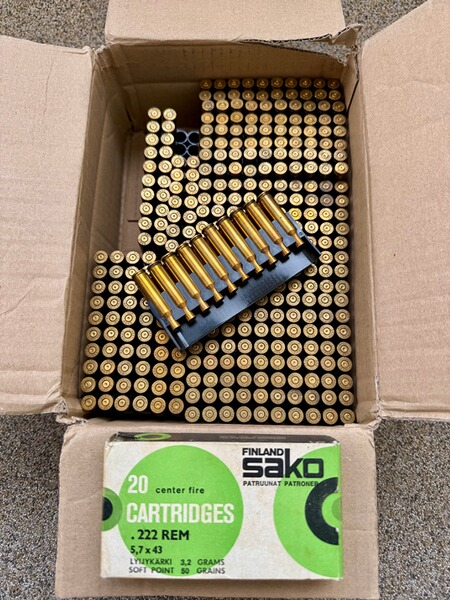 SAKO Kal. .222 Remington Hülsen 354 Stück !