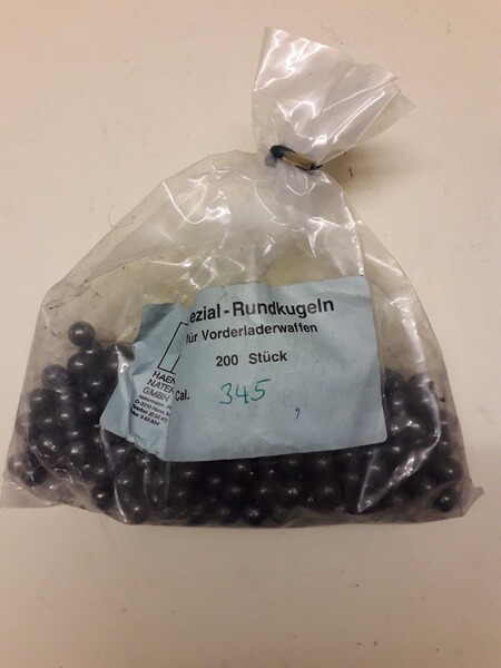 Rundkugeln Kal. .345, 8.75mm H&N für Vorderlader Pistolen Gewehre Kal. 35. .36
