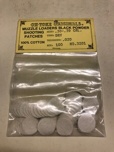 Schusspflaster Vorderlader Kal. .30-.39 Ø 22mm Stärke 0,50mm 0,020inch OxYoke