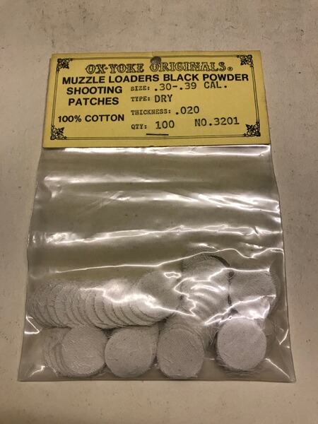 Schusspflaster Vorderlader Kal. .30-.39 Ø 22mm Stärke 0,50mm 0,020inch OxYoke