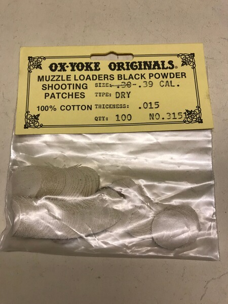 Schusspflaster Vorderlader Kal. .30-.39 Ø 22mm Stärke 0,31mm 0,015inch OxYoke