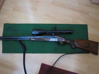 Krieghoff Drilling Trumpf mit Swarovski 3-12x56 Habicht Abs.4 Leuchtpunkt