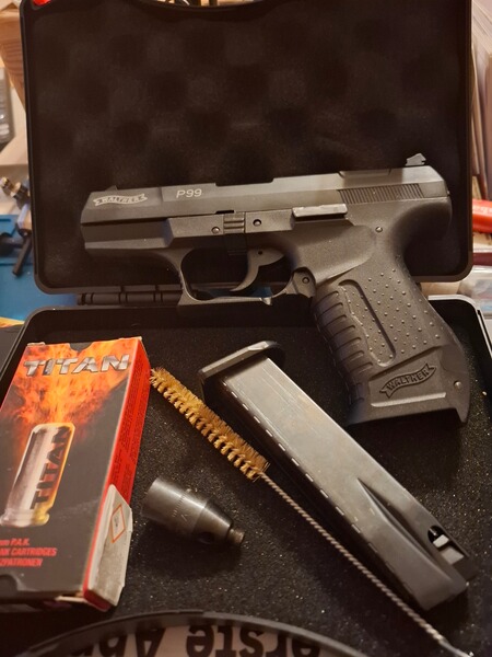 Walther P99 PTB 637 9mm P.A.K. mit Munition