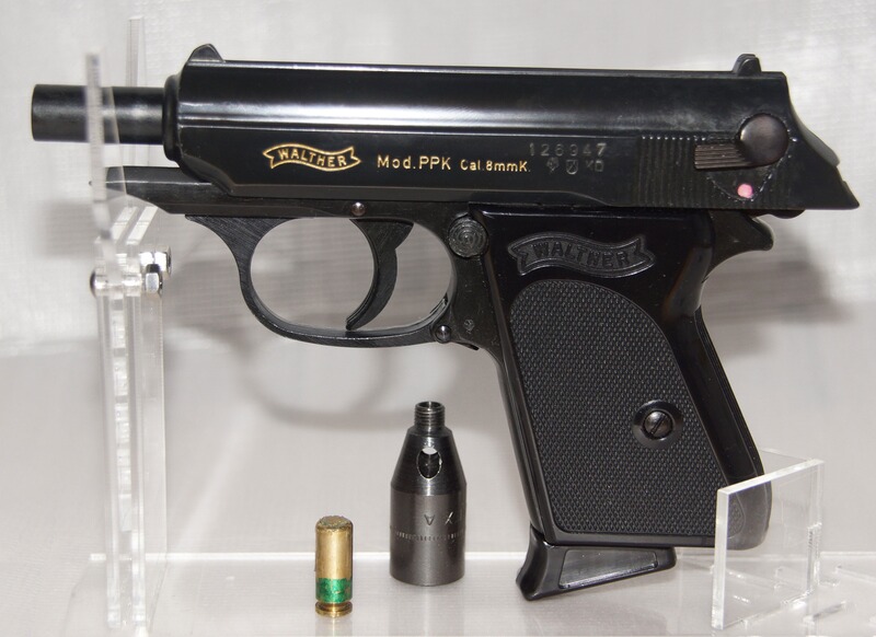 Walther PPK 8mm PAK, alte PTB 502, goldfarbene Schrift, viele Stahlteile. KD = 1993