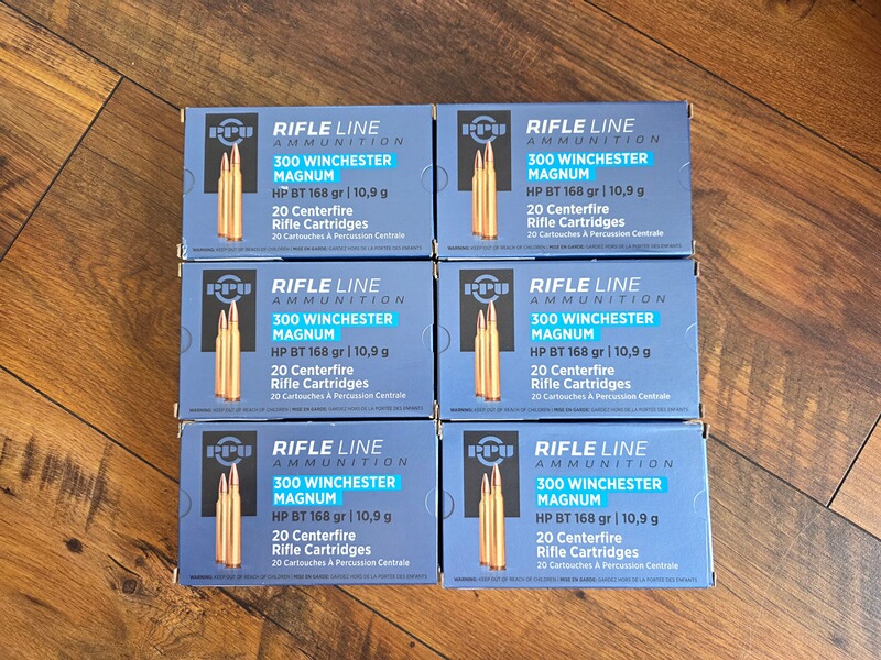 .300 Win Mag. PPU HP BT 168 gr. 120 Schuss 6 Päckchen