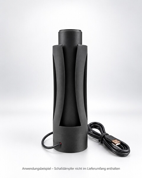 Schalldämpfer Trockner 60mm mit USB Ventilator Halter Waffenschrank Jagd