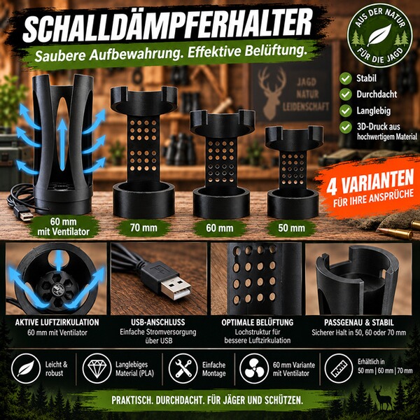 Schalldämpferhalter 50 / 60 / 70 mm