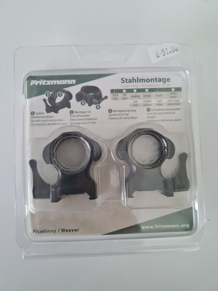 Fritzmann Montage Stahl hoch 1" - 25,4mm