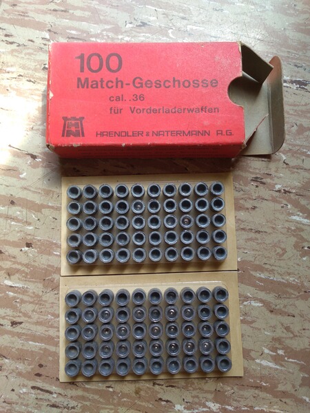 100 Stück Match-Geschosse cal. .36 für Vorderladerwaffen