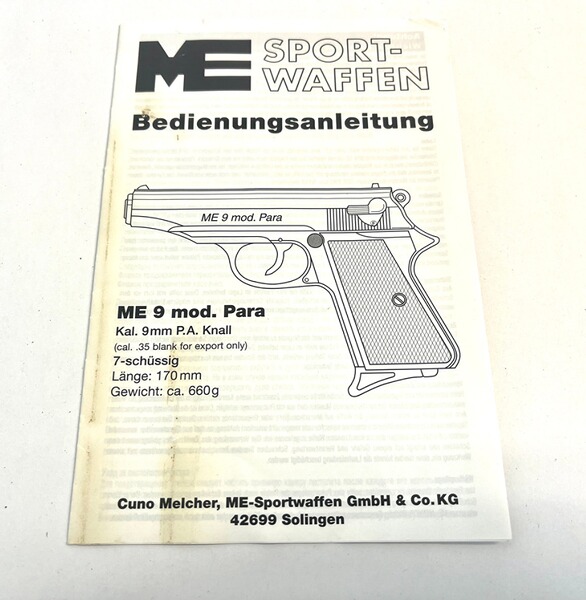 Melcher ME 9 Mod. Para Bedienungsanleitung - Original
