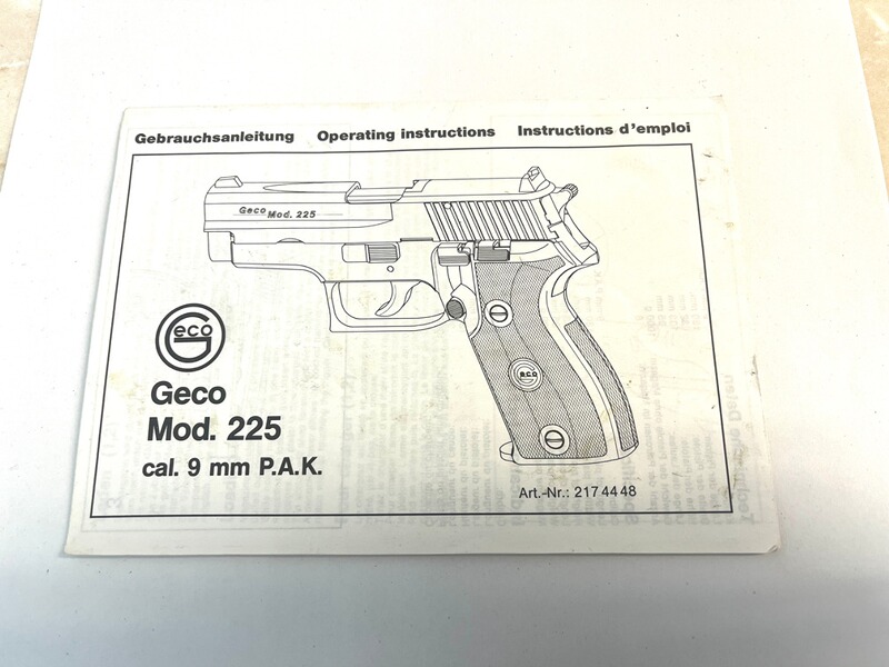 Dynamit Nobel - Geco Mod. 225 Gebrauchsanleitung - Original