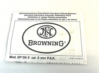 Browning GPDA 9 Bedienungsanleitungen - Original
