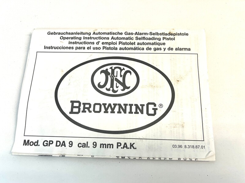 Browning GPDA 9 Bedienungsanleitungen - Original