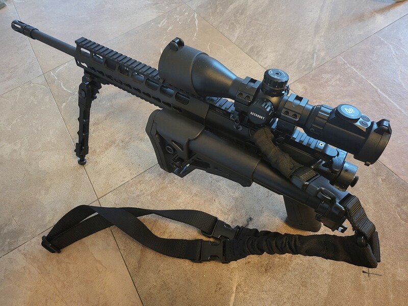 Mit Klappschaft: Top halbautom Büchse .223 HAENEL CR223 mit Matchabzug, 10 Magazinen, Zweibein