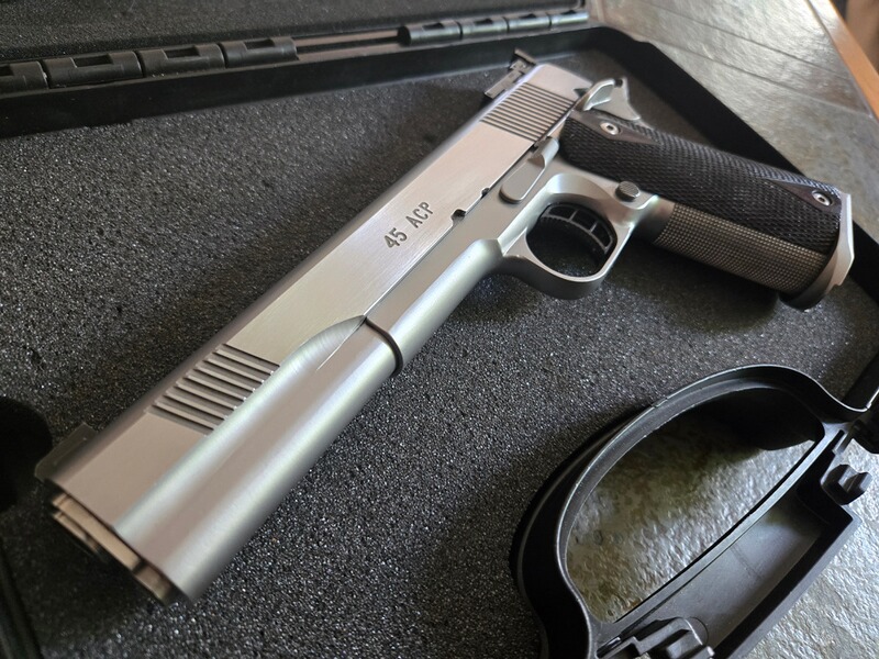 Wunderschöne, hochpräzise 1911 Match Briley Target Master Longslide 6 Zoll .45 Auto Stainless