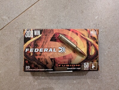 .308 Win Federal Fusion 150 grs. 200 Schuss + 22 Schuss