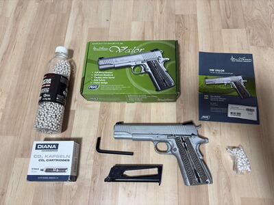 CO2 PISTOL COLT 1911 DAN WESSON VALOR EDELSTAHL ASG
