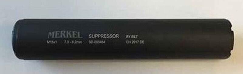 Schalldämpfer Merkel Suppressor mit 22,5cm Länge Over-Barrel