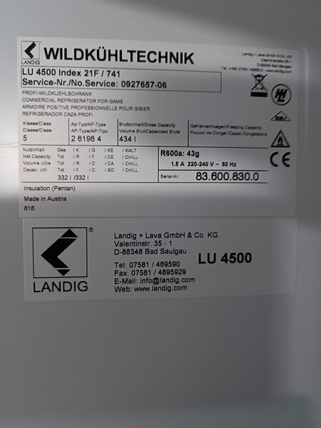 Landig Wildkühlschrank LU 4500