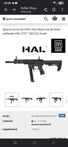 Specna Arms SA-FX01 Flex Black mit ab Werk verbauter HAL ETU™ AEG 0,5 Joule