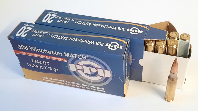 32 Stk. - .308 Win. PPU FMJ BT Match 175 grs.