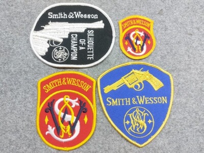 4 Stück Original Smith & Wesson Logo Aufnäher / Patches