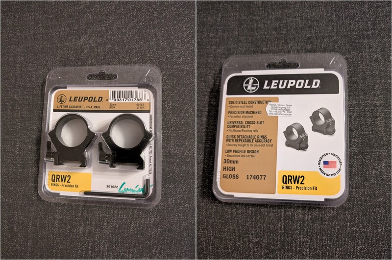 Leupold QRW2 30mm Picatinny Ring-Montage