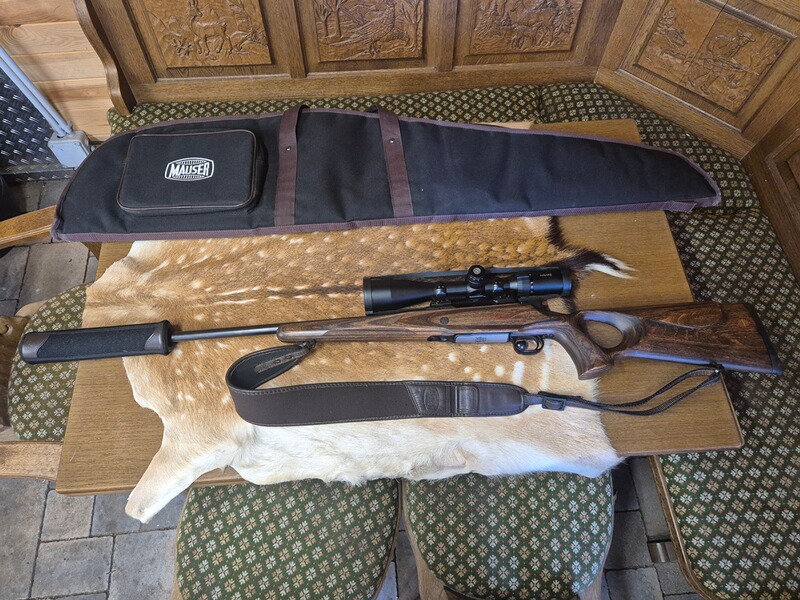 Mauser M12 Max .308 mit Handspannung, Dentler Montage mit Schalldämpfer A-Tec und viel Zubehör
