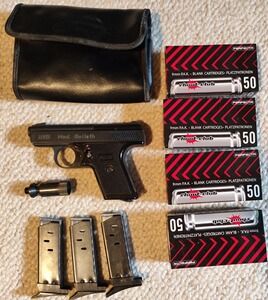 Reck Goliath 9mm P.A.K. Gas-und Signalpistole + Zubehör + Munition