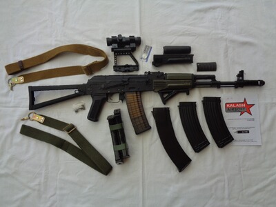 D-Boys AKS-74 6mm BB S-AEG Fullsteel mit NANO Mosfet, Reddot & diversem Zubehör