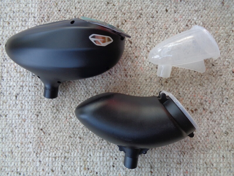 Set 3x verschiedene Paintball Hopper, unbenutzt/neu !