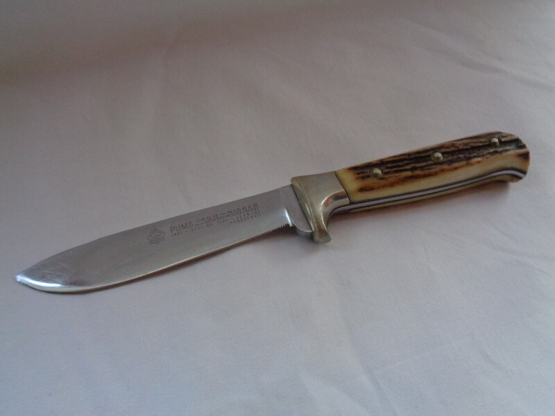 PUMA Jagdnicker n. OFR Frevert Hirschhorngriffschalen, 1974, s.g. Zustand!, ohne Scheide