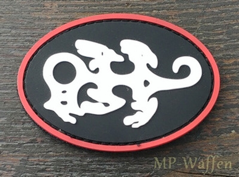 Patch Gecko weiss, schwarz, rot