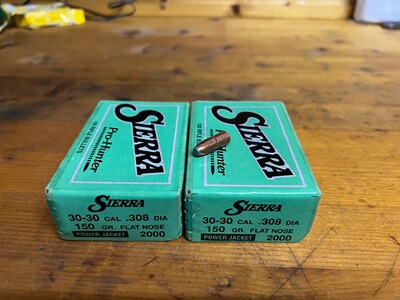 200x 30-30. Cal .308 150gr FlatNose Sierra