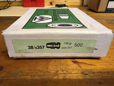 500x38. Cal .358" 158gr Semi Wadcutter Bleigeschosse V.M.T.