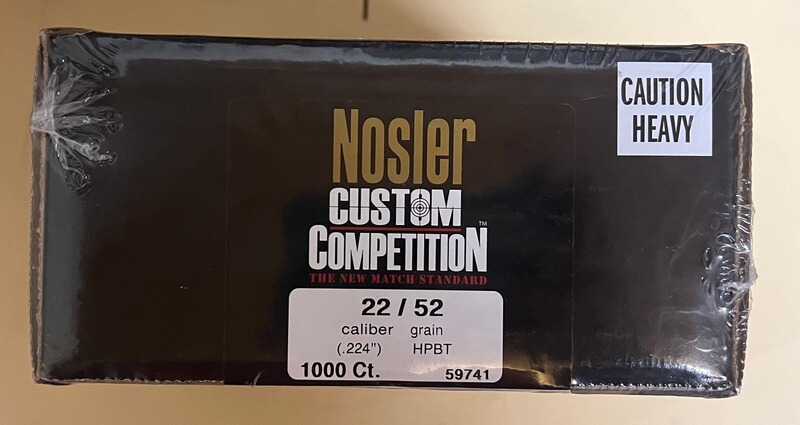 1000x Nosler Geschosse 22. Cal. 224" 52gr HPBT