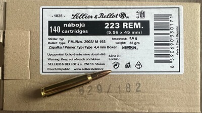 Sellier & Bellot .223 Rem 55 gr FMJ (M193) – 1120 Schuss – Neu | 8 Packungen vorhanden